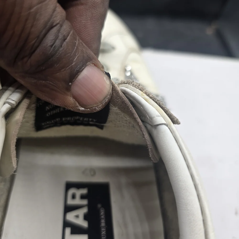 Golden Goose White‎ and Pink Sneakers with Silver Accents Women Size 8